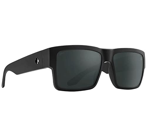 Spy Cyrus Sunglasses Matte Black with Happy Boost Black Mirror Polarized Lens + Case