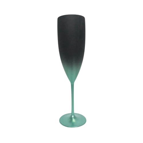 10 Taças Champanhe Acrílico Degrade Preto Fosco 160ml (Verde Tiffany)