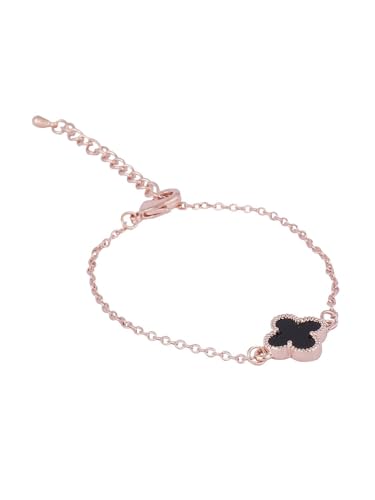Collar y pulsera de trébol de la suerte en oro rosa y negro DMZ-2993 S para regalo 2