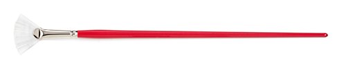 Silver Brush 4004 The Art Sherpa Fan Brush for Acrylic Painting, Long Handle, Size 6, Red, (AS-4004-6)
