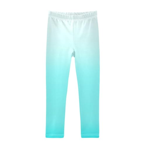 DOMIKING Blue White Gradient Girl's Leggings Pants Kids' Yoga Pants Stretchy Athletic Leggings Bottoms 4 Years
