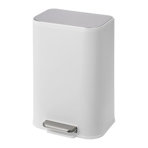 Caneca de basura rectangular 3.2 gal acero blanco