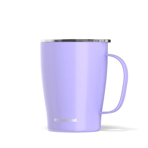 Hydrapeak SAVOR 18oz Double Vacuum Insulated Coffee Mug | Stainless Steel Travel Mug, Tumbler Coffee Cup with Lid and Integrated Handle (Lilac)