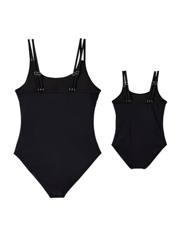IFFEI Mommy and Me Swimsuits Scoop Neck Color Block Tummy Control One Piece Bathing Suit Family Matching Swimwear Beachwear2