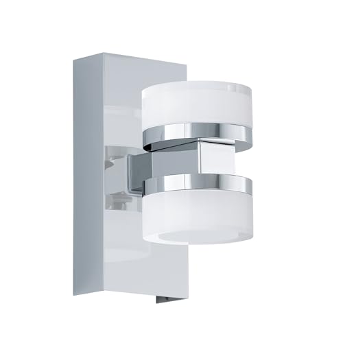 Aplique de pared baño regulable Eglo con luz LED cálida y protección IP44