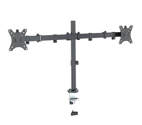 FBXRXZFPJ Abrazadera de Escritorio C024 con Movimiento Completo de 360 ​​Grados for Dos monitores de 10 a 27 LCD LED, Brazo de Montaje, 9,9 kg por Cabezal
