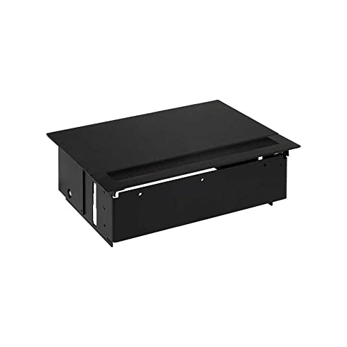 Boîtier multiprise de table Simon 400 noir 3 prises 2 RJ45 encastrable