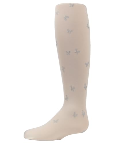 MeMoi Girls' Glittering Butterfly Sheer Nylon Tights2