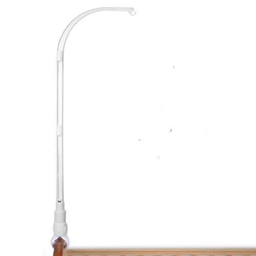 Image of HLEEDEUO 32 inches Crib Mobile Arm Adjustable Height Mobile Holder Arm with Baby Mobile Clamp, Bassinet Mobile Attachment & Crib Arm Attachment Clamp - DIY Mobile Arm Hanger for Bassinet & Crib