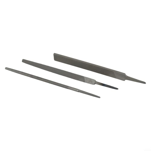 Niceminiwall Juego de 3 limas de acero de aleación de 150 mm con formas planas, redondas y triangulares para trabajar metales y lijado de madera, prevención de óxido de dientes medianos