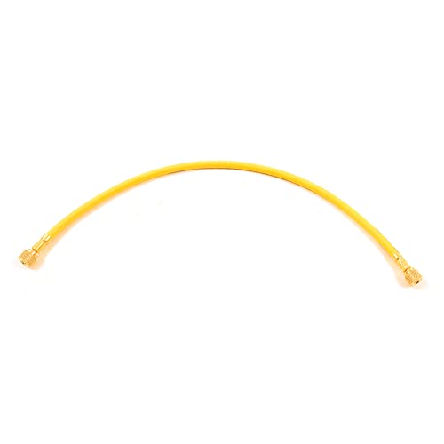 Uniweld H2SSM Service Hose with Brass Knurled 1/4-Inch Female Flare Fittings with Rubber Gasket Seats, 24-Inch , Yellow