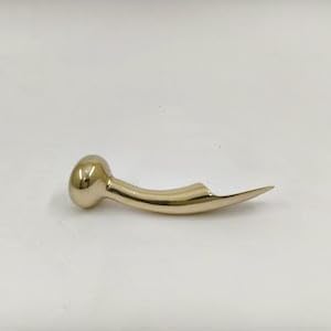 Gold Finish Curved Metal Walking Cane Handle – Decorative Replacement Handle for Walking Stick, Ergonomic Grip, Vintage Style