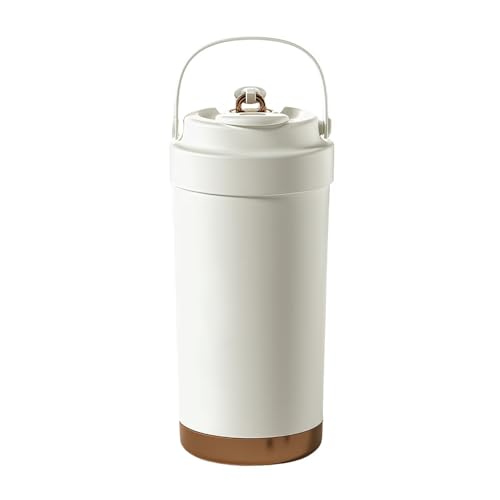 サーモス水筒 大容量 500ml 真空断熱セラミックコーティングコーヒーカップ ストロー付き3WAY 直飲み 蓋付き漏れないマグボトル 洗いやすい保温保冷アウトドア 男女兼用 車用 父の日、母の日ギフト。ホワイト