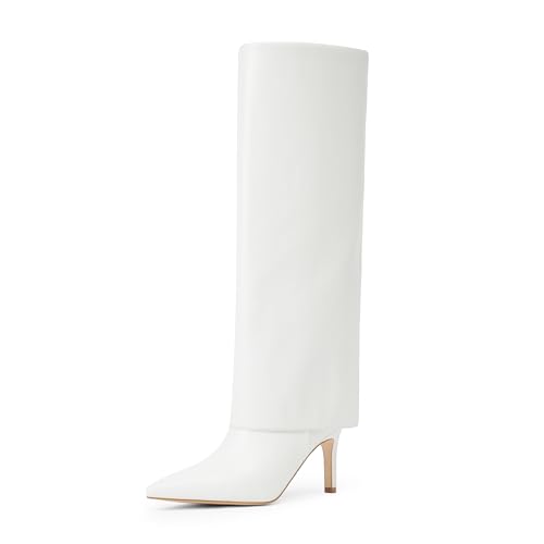Image of VIUGJNEX Fold Over Boots for Women Fall Tall Knee High Boots