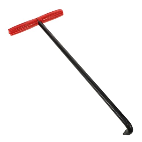 OFFSCH T Shaped Manhole Cover Lifter Hook for Solid Iron Cover Lifting Hooks for Sewer Maintenance Heavy Duty t Handle Hook