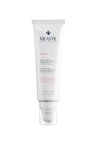Rilastil Difesa Crema Sterile, Protettiva, Emolliente, Lenitiva e Reidratante per Pelli Sensibili e Reattive, Senza Profumo, Confezione da 50ml