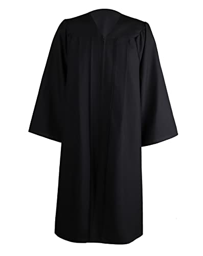 GradClassical Unisex Matte Graduation Gown Only for High School and Bachelor, Choir Robes for Church, Judge Costumes, Halloween Costumes (Black 48 (5 3 ~ 5 5 ))