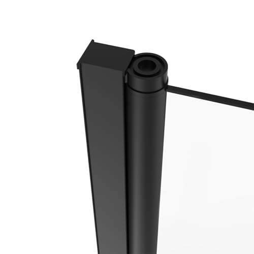 Mampara de baño en L de 1400 mm NRG con perfil negro 8