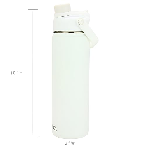 Image of Drinco Stainless Steel Water Bottle Spout Lid Vacuum Insulated Double Wall Water Bottle Wide Mouth Leak Proof Keep Cold Sport Camping Hiking (22oz Snowy)