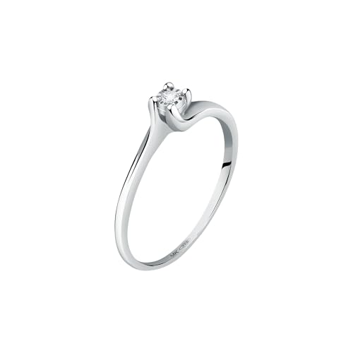 [Materiali] Bluespirit Collezione Petite Etoile, Anello da donna in oro bianco 375, con diamanti