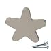 6 Un. TIRADOR Pomo Mueble BEBÉ ESTRELLA madera lacada gris 67x65mm