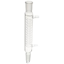Chemglass CG-1216-01 Glass Reflux Coil Condenser, 200mm Jacket Length, 315mm Overall Length, 24/40 Joint