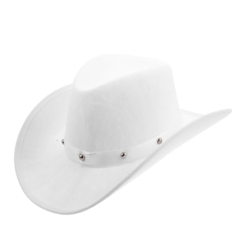 Chapeau de cowboy pour costume occidental Hemobllo blanc en tissu non tissé