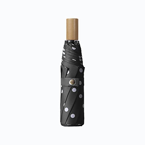 Parapluie de voyage pliant compact anti-UV à pois pour hommes et femmes