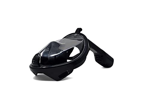 Image of VBM Full Face Snorkeling Mask Diving Gear - Dry Top System,180 Degree Panoramic View Snorkeling Mask with Camera Mount,Safe Breathing,Anti-Leak Anti-Fog-Swim Fins (Black - L /XL)