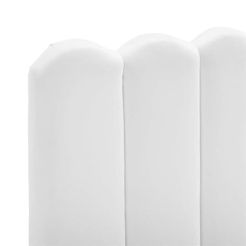 Modway Delilah Channel Tufted Performance Velvet Headboard, Twin, White #TOP5