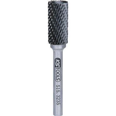 KS Tools 515.3235 HM Zylinder-Frässtift Form A mit Stirnverzahnung, 12mm