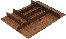 Hafele Fineline Small Cutlery Tray Walnut Wood Drawer Organizer Insert, Trim-to-Fit Kitchen Flatware Divider, 16-21" Adjustable Depth, Fully Assembled