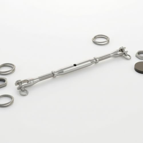 Tensor de Quijada con Ojal para Cable, Ajustador de Tensión con Rosca Lisa, Conector Desmontable de Hardware para Exterior miniatura 4