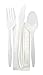 Crystalware White Medium Weight Plastic Cutlery Kit with a Fork, Knife, Tea Spoons and Paper Napkin, 250 - Kits (4 Piece Kit)