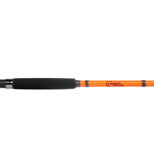 Catfish Pro Fishing for Fun Rod - 7'6" One-Piece Orange Medium Heavy Action Spinning Fishing Rod with Super Grip, Glow-in-The-Dark Tip, Heavy-Duty Stainless-Steel Guides
