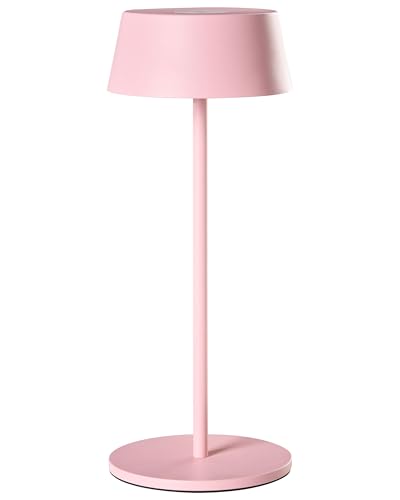 Lampe de table LED en métal Beliani Guder rose au design épuré