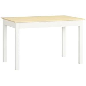 HOMCOM Mesa de Comedor para 4-6 Personas Mesa de Cocina Rectangular Estilo Moderno con Tablero de Melamina de Madera Carga 50 kg Roble y Blanco