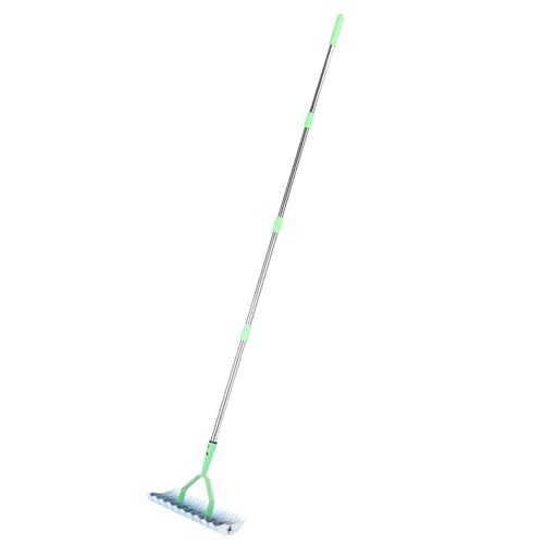 NDNCZDHC Rake for Leaves, 15in Thatch Rake Alloy Steel Rake with Rod, Versatile Gardening Tools for Cleaning Dead Grass, Yard Garden, Lawn Leveling Rake