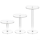 NEIQIUWING Hochwertige Acryl Ausstellungsständer Rund Klar - 3-teiliges Podest Set für Warenpräsentation für ideal als Tellerhalter oder Figuren für ständer in Boutiquen Galerien 5-15cm Höhe
