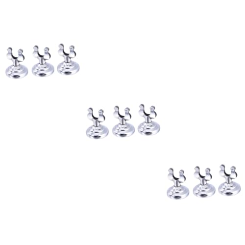 KICHOUSE 3sets Tabletop Holder Menu Stand Holder Silver Plate Display Stand Perfect for Banquet Party 3pcs*3