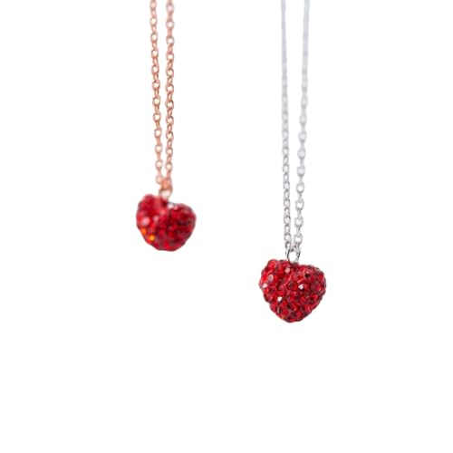 Pendentif Coeur Cristal Rouge en Argent 925 pour Sublimer Votre Style au Quotidien