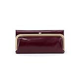 HOBO Rachel Smooth Leather clutch style bag with magnet closure, easy and posh, interior zip and slip pockets Eggplant One Size One Size