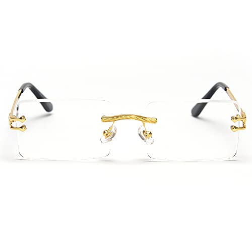 kachawoo Green Blue Mirror Sunglasses Rimless Women UV400 Rectangular Retro Men Colorful2