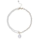 BDDCYWY Collar de Perlas Collar de Perlas de Agua Dulce Natural y Pulsera Desgaste Light Luxury Original Design Pearl Collares para Mujeres