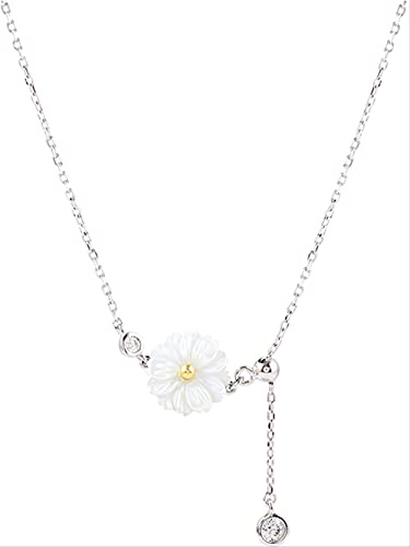 Collier marguerite en argent sterling 925 de haute joillerie pour femme raffinée