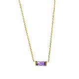 Collar Con Piedra De Nacimiento Para Mujeres Y Niñas, Delicado Colgante De Rubí, Esmeralda, Circonita Cúbica Y Diamantes, Cadena Chapada En Oro De 14 Quilates, Joyería Con Piedra De Nacimiento,