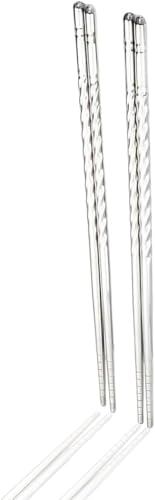 PARENCE.- Set mit 2 Paar Trommelstöcken aus Edelstahl - Länge 22 cm | Wiederverwendbar, leicht und leicht zu reinigen | Ideal für asiatische Küche, Sushi, Ramen, Dim Sum