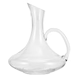 SHINEOFI Decantador de Vino Tinto de Vidrio Transparente de 1500 Ml con Asa Ergonómica Vertedor Inclinado para Servir Fácil Dispensador Doméstico Adecuado para Almacenamiento y Servicio
