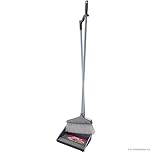 Home Cleaning Long Handle Dust Pan and Brush Set - Soft Bristles Household, Floor Cleaner Grey | Multi Purpose Sweeping Brush & Dustpan | Durable