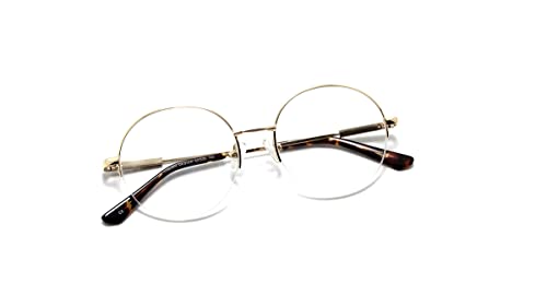 Óculos Armação Unissex Geek Redondo Round Nylon Titanium Jc-9274 (Dourado)